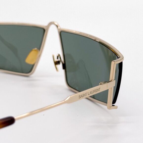 NEW SAINT LAURENT SL 606 004 GOLD GREEN UNISEX SUNGLASSES SAINT LAURENT SL606 - Picture 6 of 14